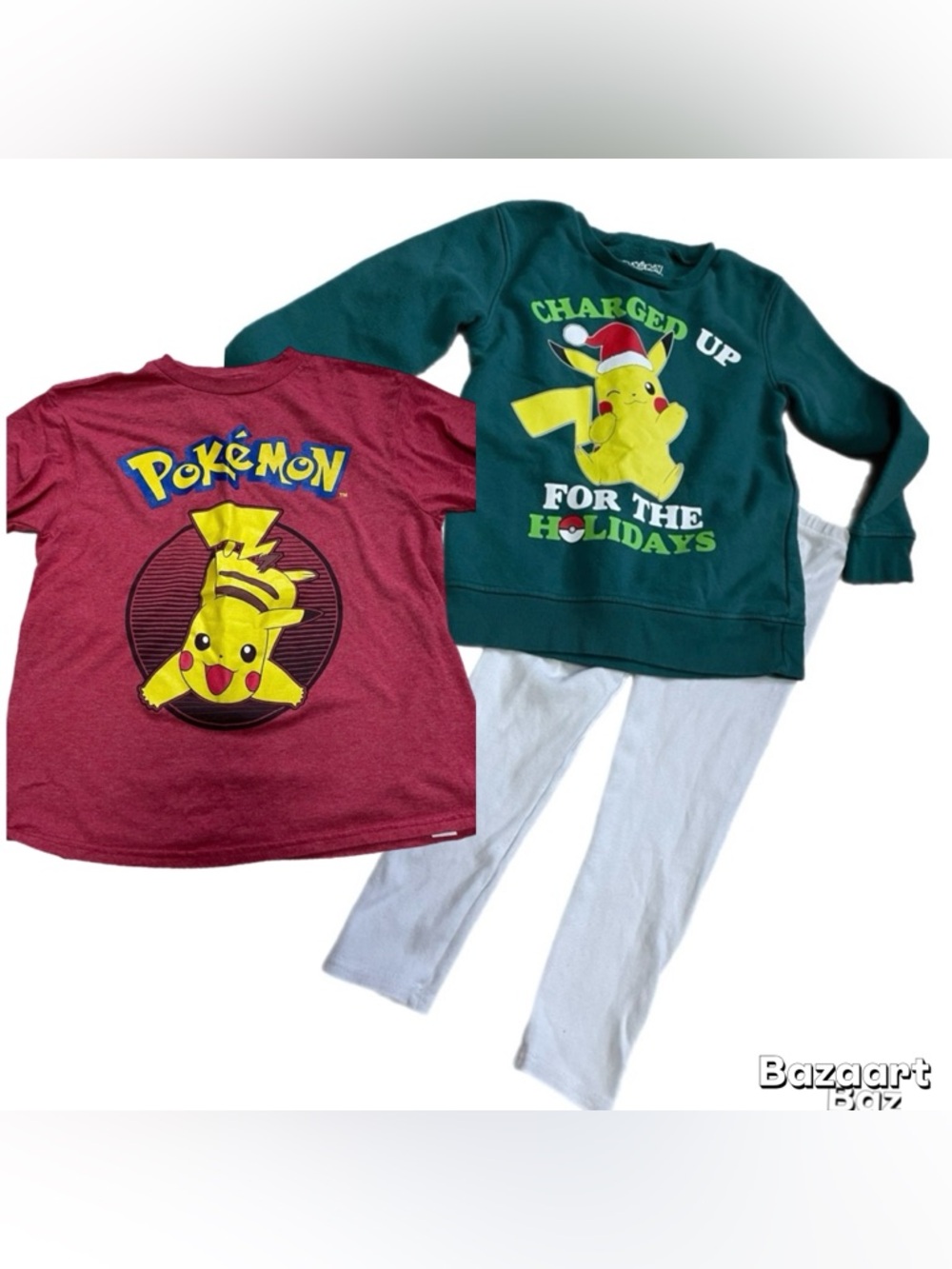 Girls Sz XS Pokemon Pickachu Tshirt ,Sweatshirt , And Leggings  Bundle